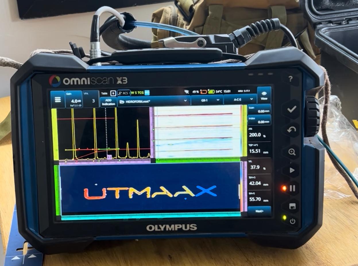 Phased array corrosão c-scan robotizado.